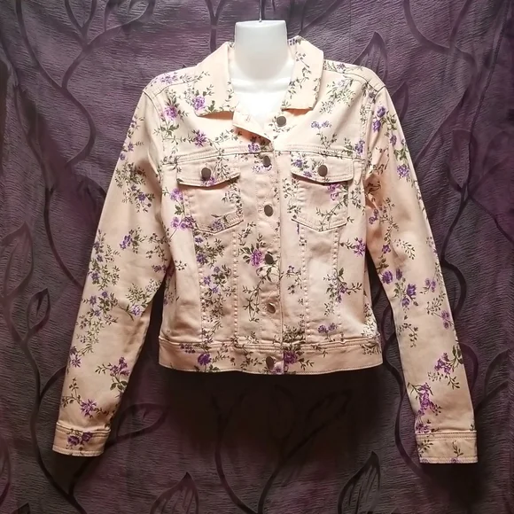 Candie's Floral Jean Jacket - Picture 3 of 5